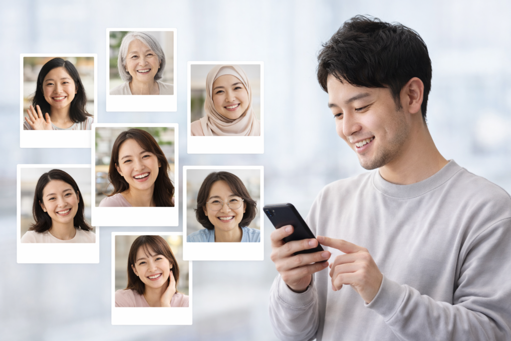 男性_スマホ_女性の写真画像