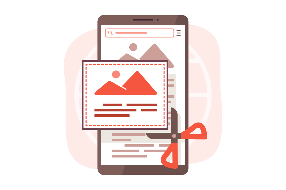 イラスト_スマホ_ハサミ_スクリーンショット