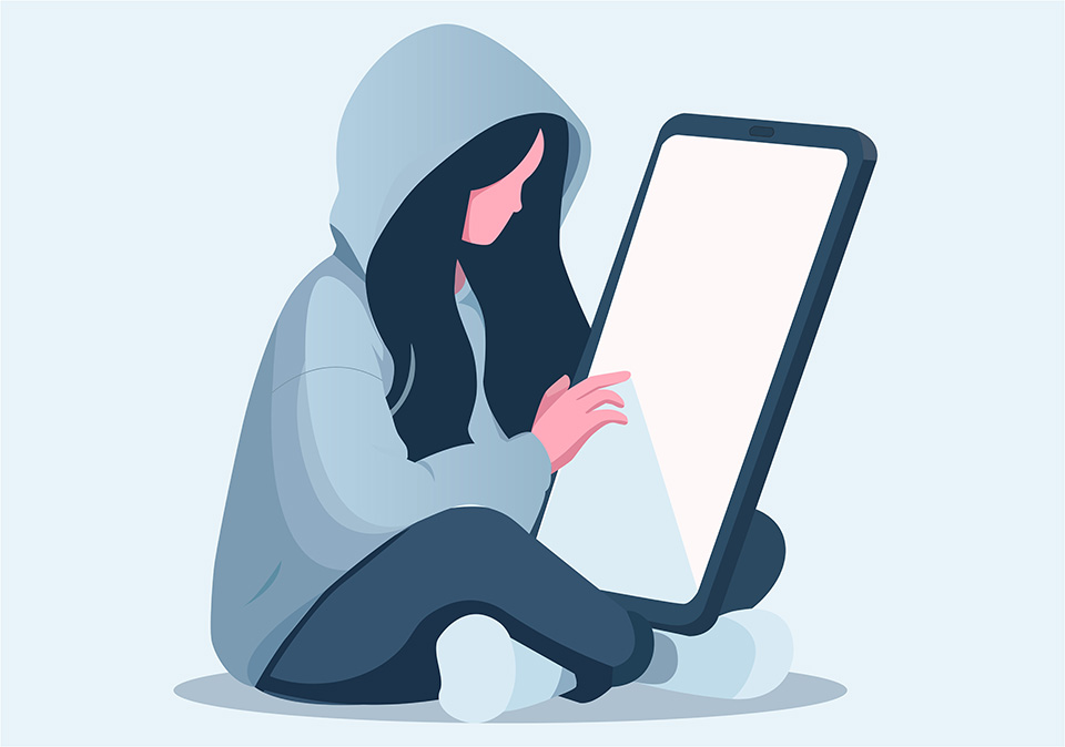 イラスト_女_スマホ